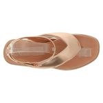 Sandália Feminina Rose Gold de Dedo Moleca Conforto Flat
