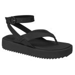 Sandália Papete Moleca Tratorada Flatform Preta Conforto