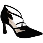 Sapato Feminino Salto Alto Agulha Canoinha Scarpin Preto Nobuck Bico Bebecê
