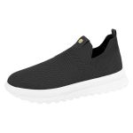 Tênis Feminino Moleca Preto Meia Knit Leve Macio Conforto