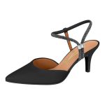 Sapato Feminino Scarpin Preto Brilho Salto Agulha Baixo Vizzano