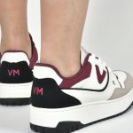 Tênis Feminino Casual Branco Detalhe Marsala Lançamento Via Marte 