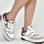 Tênis Feminino Casual Branco Detalhe Marsala Lançamento Via Marte 