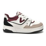 Tênis Feminino Casual Branco Detalhe Marsala Lançamento Via Marte 