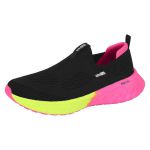 Tênis Feminino Preto Meia Solado Rosa Verde Neon Academia Actvitta