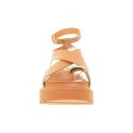 Sandália Feminina Flat Caramelo da Vizzano Aplique Dourado 