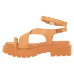 Sandália Feminina Flat Caramelo da Vizzano Aplique Dourado 