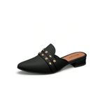 Sapatilha Mule Feminino Preto Bico Mississipi Spikes Tachinhas 