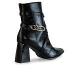 Bota Feminina Da Bebecê Bico Fino Salto Bloco Grosso Verniz