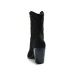 Bota Feminina Western Preta Camurça Via Marte