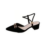 Sapato Scarpin Feminino Mule Preto Nobuck Bebecê