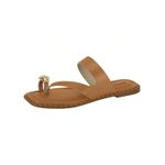 Sandália Feminina Rasteira Flat Aplique Dourado Beira Rio