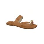 Sandália Feminina Rasteira Flat Aplique Dourado Beira Rio