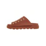 Sandália Feminina Papete Tratorada Ring Toe Caramelo Tachas Vizzano