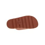 Sandália Feminina Papete Tratorada Ring Toe Caramelo Tachas Vizzano