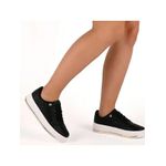 Tênis Feminino Beira Rio Casual Preto Solado Plataforma Conforto
