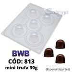Trufa Mini 30g BWB COD:813 Forma de Chocolate Acetato com Silicone Especial (3 partes)