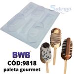 Paleta Gourmet BWB COD:9818 Forma de Chocolate Acetato com Especial (3 partes)