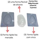 Ovo 500g Riscado Forma de Acetato com Silicone 3 partes Anelli