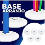 Suporte Balão Grande 50cm c/5 und + Base Arranjo para Balão c/5und Branco