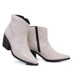 Bota Feminina Western Cannes Couro Off White