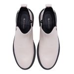 Bota Coturno Chelsea Couro Off white