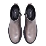 Bota Coturno Chelsea Couro Metalizado Ônix