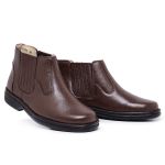 Bota Botina Masculina Elástico Leve Sapatoterapia Floater Café Vicenza