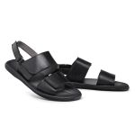 Sandália Masculina Anatômica Velcro Sapatoterapia Preta