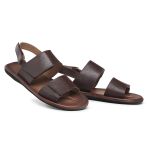 Sandália Masculina Anatômica Velcro Sapatoterapia Café