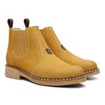 Botina New Holland Vira Francesa Original - Nobuck Caramelo 