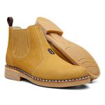 Botina New Holland Vira Francesa Original - Nobuck Caramelo 