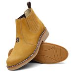 Botina New Holland Vira Francesa Original - Nobuck Caramelo 