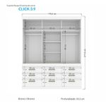 Guarda Roupa Casal 3 Portas de Correr 9 Gavetas Click 3.9 Branco Santos Andira