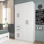 Guarda Roupa Casal 6 Portas Verona Branco Santos Andira