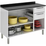 Balcão Cozinha Tarsila IG3G2-120 3 Portas 2 Gavetas Branco Itatiaia 