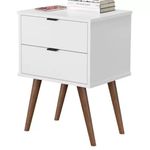 Mesa de Cabeceira 2 Gavetas Branco Luxo 1818 JB Bechara