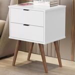 Mesa de Cabeceira 2 Gavetas Branco Luxo 1818 JB Bechara