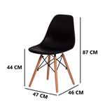 Cadeira Eames DKR Pés Palito Preta