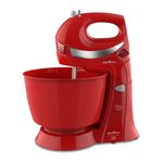 Batedeira Britania Diamante Cristal Duo 400w 2 Tigelas 127v Vermelha