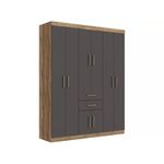 Guarda Roupa Casal Verona 8 Portas 2 Gavetas Atacama/Grafite Santos Andira