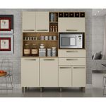 Armario de Cozinha 7 portas e 2 gavetas Monte Rey Valde Moveis Cinamomo/Off White
