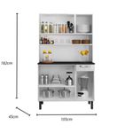 Armário de Cozinha em Aço Compacto 6 Portas 1 Gaveta Rose Itatiai Branco