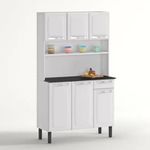 Armário de Cozinha em Aço Compacto 6 Portas 1 Gaveta Rose Itatiai Branco