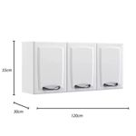 Armário de Cozinha Aéreo em Aço 3 Portas New Premium Itatiai Branco