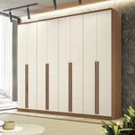 Guarda Roupa Casal Ele e Ela 8 Portas Jatoba/Areia Santos Andira