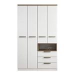 Guarda Roupa Solteiro New Conect 4 Portas 3 Gavetas Branco/Jatobá Santos Andirá