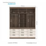 Guarda Roupa Casal Click 3.9 com 3 Portas e 9 Gavetas Castanho/Off White Santos Andira
