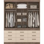 Guarda Roupa Casal Click 3.9 com 3 Portas e 9 Gavetas Castanho/Off White Santos Andira