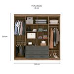 Guarda Roupa Casal Liverpool 8 Portas 6 Gavetas Atacama/Grafite Santos Andira